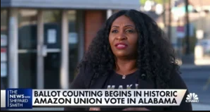 Amazon wins enough votes to beat union effort in Alabama; of the 3,215 ballots cast, there were 1,798 votes opposing the union and 738 votes in favor(Annie Palmer / CNBC)